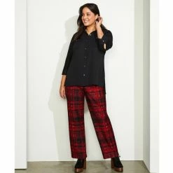 Deals ⌛ Slim Factor By Investments Plus Size Bridget Point Collar 3/4 Sleeve Button Front High-Low Top Black 🔥 -Investments Shop unnamed file 935