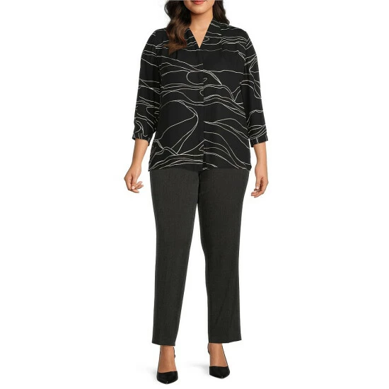 Best deal ๐ Investments Plus Size The PARK AVE Fit Stretch Straight Leg Pull-On Tweed Pants Black/charcoal Tweed โ๏ธ 3 Best deal ๐ Investments Plus Size The PARK AVE Fit Stretch Straight Leg Pull-On Tweed Pants Black/charcoal Tweed โ๏ธ - Image 3
