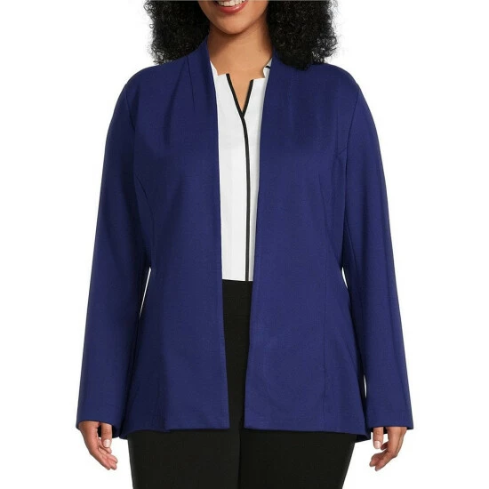 Cheapest 😍 Investments Plus Size Signature Ponte Long Sleeve Open Front Jacket Blue Depths 👏 1 Cheapest 😍 Investments Plus Size Signature Ponte Long Sleeve Open Front Jacket Blue Depths 👏