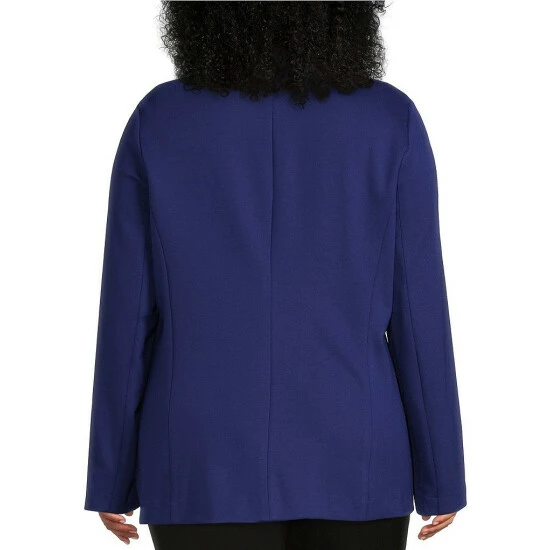 Cheapest 😍 Investments Plus Size Signature Ponte Long Sleeve Open Front Jacket Blue Depths 👏 2 Cheapest 😍 Investments Plus Size Signature Ponte Long Sleeve Open Front Jacket Blue Depths 👏 - Image 2