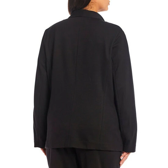 Cheapest 😍 Investments Plus Size Signature Ponte Long Sleeve Open Front Jacket Blue Depths 👏 5 Cheapest 😍 Investments Plus Size Signature Ponte Long Sleeve Open Front Jacket Blue Depths 👏 - Image 5