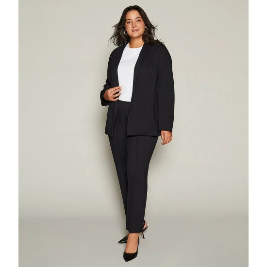 Cheapest 😍 Investments Plus Size Signature Ponte Long Sleeve Open Front Jacket Blue Depths 👏 8 Cheapest 😍 Investments Plus Size Signature Ponte Long Sleeve Open Front Jacket Blue Depths 👏 - Image 8