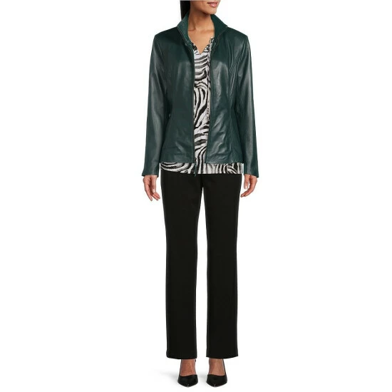 Budget ๐ Investments Genuine Lamb Leather Stand Collar Long Sleeve Zip Front Jacket Botanical Garden ๐คฉ 7 Budget ๐ Investments Genuine Lamb Leather Stand Collar Long Sleeve Zip Front Jacket Botanical Garden ๐คฉ - Image 7