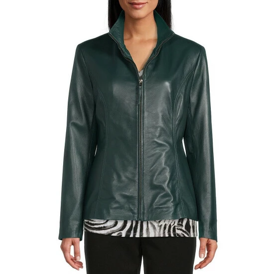 Budget ๐ Investments Genuine Lamb Leather Stand Collar Long Sleeve Zip Front Jacket Botanical Garden ๐คฉ 8 Budget ๐ Investments Genuine Lamb Leather Stand Collar Long Sleeve Zip Front Jacket Botanical Garden ๐คฉ - Image 8