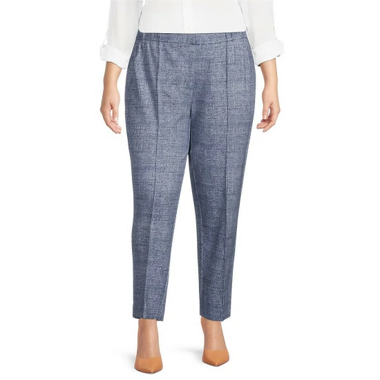 Hot Sale ๐ Investments Plus Size Signature Ponte Blue White Crosshatch Knit Pull-On Ankle Pants Blue/white Crosshatch ๐งจ 1 Hot Sale ๐ Investments Plus Size Signature Ponte Blue White Crosshatch Knit Pull-On Ankle Pants Blue/white Crosshatch ๐งจ