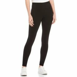 Budget π Slim Factor By Investments Ponte Knit Wide Waist Leggings Black π
