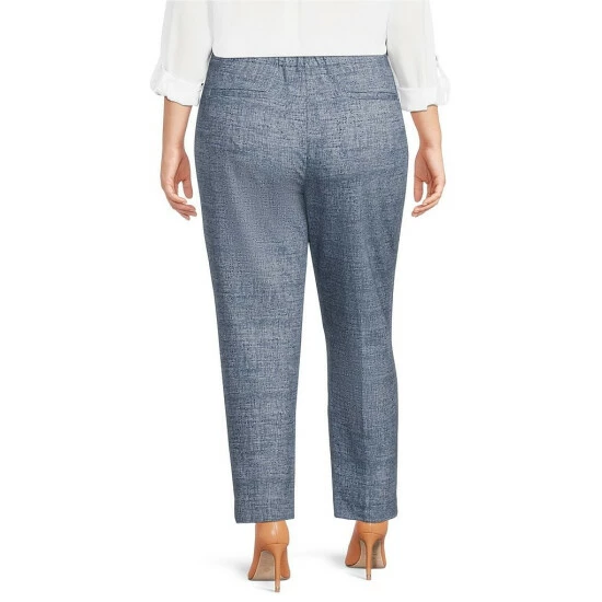 Hot Sale ๐ Investments Plus Size Signature Ponte Blue White Crosshatch Knit Pull-On Ankle Pants Blue/white Crosshatch ๐งจ 2 Hot Sale ๐ Investments Plus Size Signature Ponte Blue White Crosshatch Knit Pull-On Ankle Pants Blue/white Crosshatch ๐งจ - Image 2