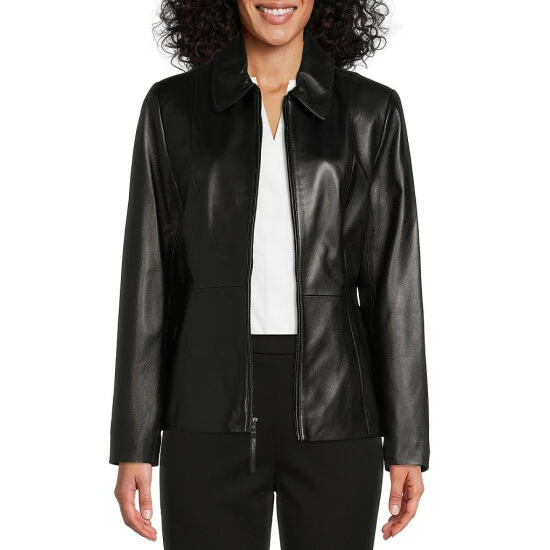 Best Sale 🎉 Investments Genuine Lamb Leather Point Collar Long Sleeve Zip Front Jacket Ruby Red 💯 1 Best Sale 🎉 Investments Genuine Lamb Leather Point Collar Long Sleeve Zip Front Jacket Ruby Red 💯